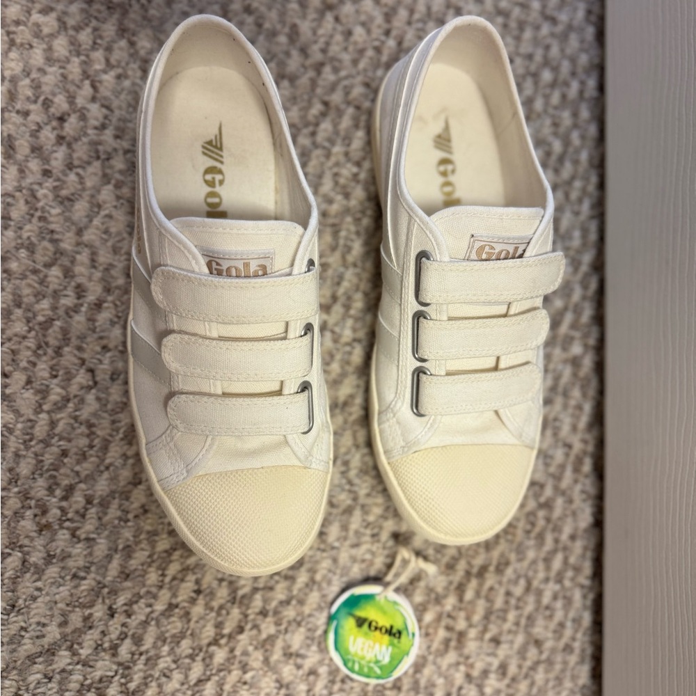 Gola Cream Canvas Velcro Sneakers - Picture 5 of 9